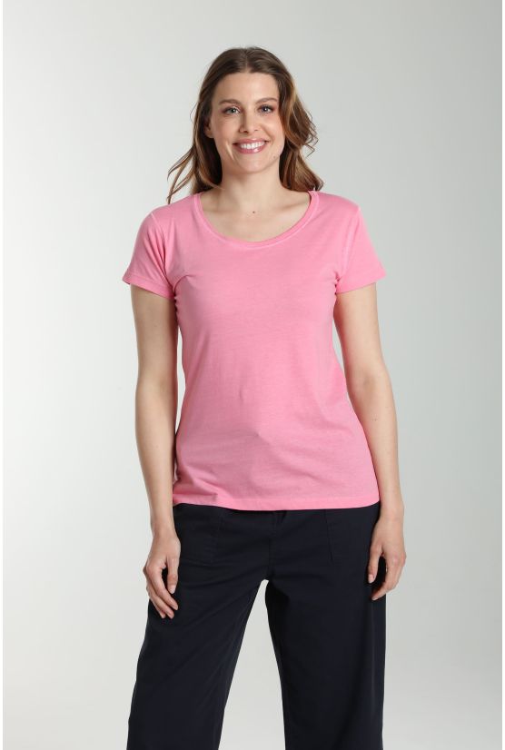 Tee shirt col rond manches courtes femme Marine Bubble Gum(Fuschia) Tee shirt col rond manches courtes femme Marine Bubble Gum(Fuschia) Gérard Pasquier