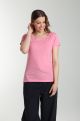 Tee shirt col rond manches courtes femme Marine Bubble Gum(Fuschia)