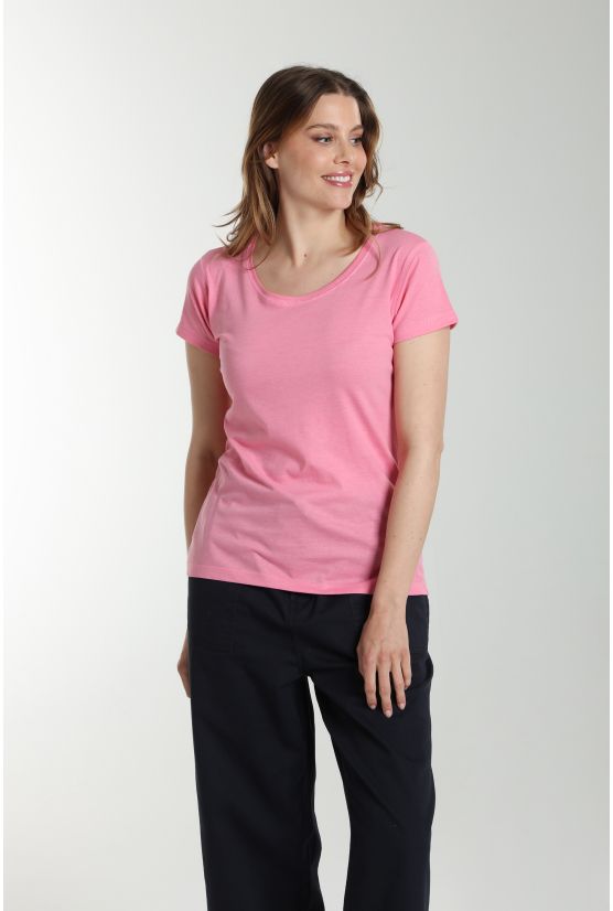 Tee shirt col rond manches courtes femme Marine Bubble Gum(Fuschia) Tee shirt col rond manches courtes femme Marine Bubble Gum(Fuschia) Gérard Pasquier