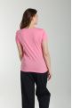 Tee shirt col rond manches courtes femme Marine Bubble Gum(Fuschia)