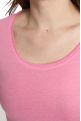 Tee shirt col rond manches courtes femme Marine Bubble Gum(Fuschia)