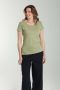 Tee shirt col rond manches courtes femme Marine Vert Sauge(Kaki) Gérard Pasquier