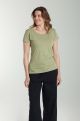 Tee shirt col rond manches courtes femme Marine Vert Sauge(Kaki)