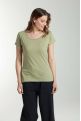 Tee shirt col rond manches courtes femme Marine Vert Sauge(Kaki)