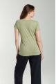 Tee shirt col rond manches courtes femme Marine Vert Sauge(Kaki)