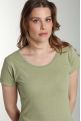 Tee shirt col rond manches courtes femme Marine Vert Sauge(Kaki)