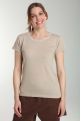 Tee shirt col rond lurex manches courtes femme Tee Summer Taupe Clair