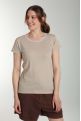 Tee shirt col rond lurex manches courtes femme Tee Summer Taupe Clair