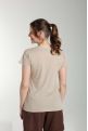 Tee shirt col rond lurex manches courtes femme Tee Summer Taupe Clair