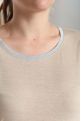 Tee shirt col rond lurex manches courtes femme Tee Summer Taupe Clair