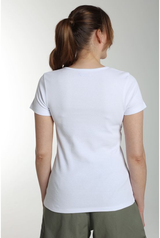 Tee shirt cotele manches courtes femme Drew Blanc Tee shirt cotele manches courtes femme Drew Blanc Gérard Pasquier