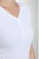 Tee shirt cotele manches courtes femme Drew Blanc