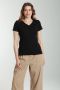 Tee shirt cotele manches courtes femme Drew Noir Gérard Pasquier
