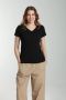 Tee shirt cotele manches courtes femme Drew Noir Gérard Pasquier