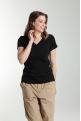 Tee shirt cotele manches courtes femme Drew Noir