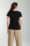 Tee shirt cotele manches courtes femme Drew Noir Gérard Pasquier