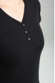 Tee shirt cotele manches courtes femme Drew Noir