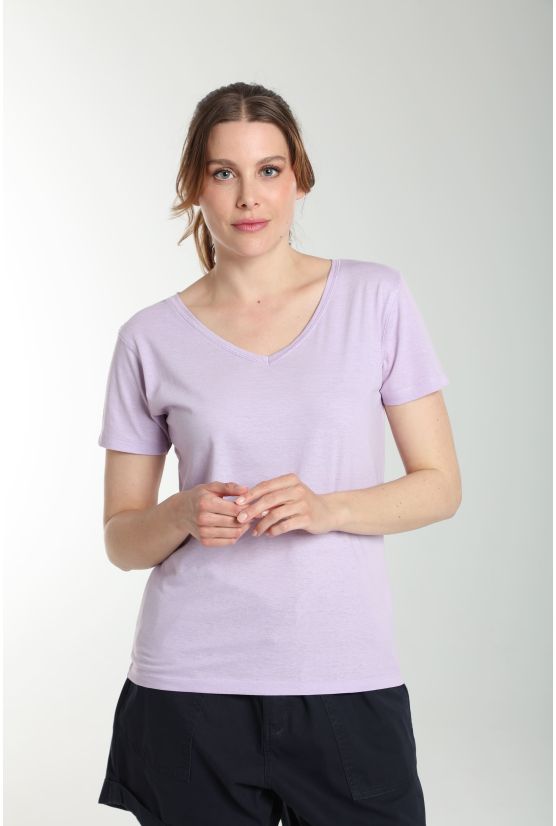 Tee shirt col v manches courtes femme Maddy Orchid Bloom(Violet) Tee shirt col v manches courtes femme Maddy Orchid Bloom(Violet) Gérard Pasquier