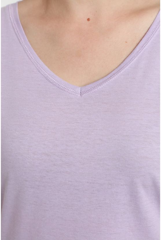 Tee shirt col v manches courtes femme Maddy Orchid Bloom(Violet) Tee shirt col v manches courtes femme Maddy Orchid Bloom(Violet) Gérard Pasquier
