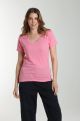 Tee shirt col v manches courtes femme Maddy Bubble Gum(Fuschia)