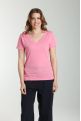 Tee shirt col v manches courtes femme Maddy Bubble Gum(Fuschia)