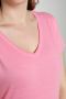 Tee shirt col v manches courtes femme Maddy Bubble Gum(Fuschia) Gérard Pasquier
