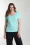 Tee shirt col v manches courtes femme Maddy Cabage(Turquoise) Gérard Pasquier