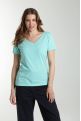 Tee shirt col v manches courtes femme Maddy Cabage(Turquoise)