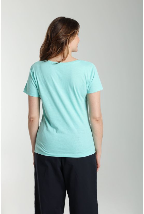 Tee shirt col v manches courtes femme Maddy Cabage(Turquoise) Tee shirt col v manches courtes femme Maddy Cabage(Turquoise) Gérard Pasquier
