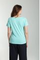Tee shirt col v manches courtes femme Maddy Cabage(Turquoise)