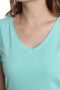 Tee shirt col v manches courtes femme Maddy Cabage(Turquoise) Gérard Pasquier