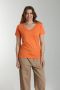 Tee shirt col v manches courtes femme Maddy Corail Rose(Orange) Gérard Pasquier