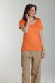 Tee shirt col v manches courtes femme Maddy Corail Rose(Orange)