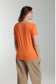 Tee shirt col v manches courtes femme Maddy Corail Rose(Orange)