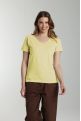 Tee shirt col v manches courtes femme Maddy Popcorn(Jaune)