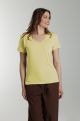 Tee shirt col v manches courtes femme Maddy Popcorn(Jaune)