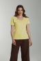 Tee shirt col v manches courtes femme Maddy Popcorn(Jaune) Gérard Pasquier