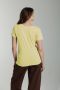 Tee shirt col v manches courtes femme Maddy Popcorn(Jaune) Gérard Pasquier