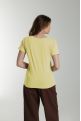 Tee shirt col v manches courtes femme Maddy Popcorn(Jaune)