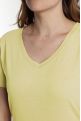 Tee shirt col v manches courtes femme Maddy Popcorn(Jaune)