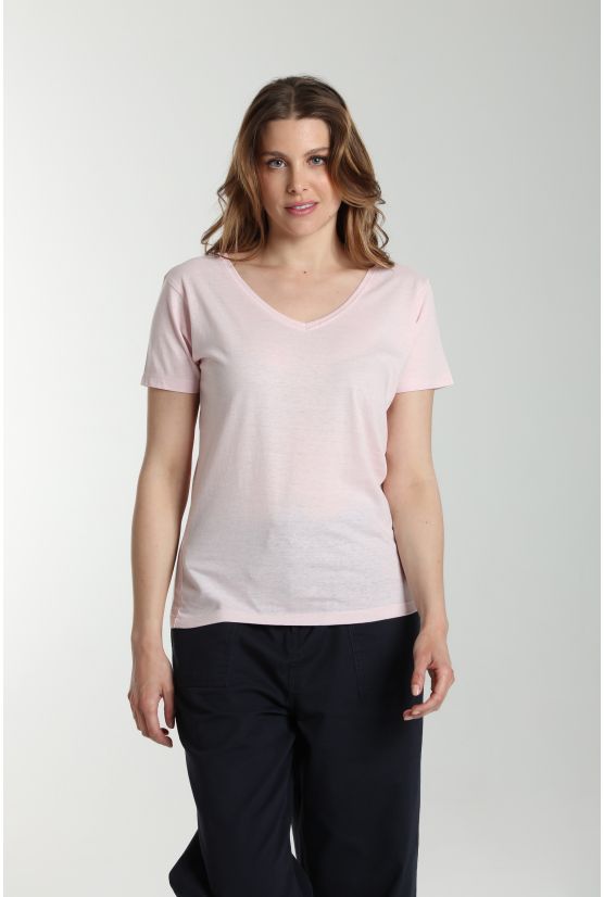 Tee shirt col v manches courtes femme Maddy Pot Pourri(Rose) Tee shirt col v manches courtes femme Maddy Pot Pourri(Rose) Gérard Pasquier