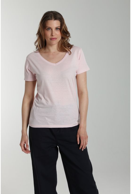 Tee shirt col v manches courtes femme Maddy Pot Pourri(Rose) Tee shirt col v manches courtes femme Maddy Pot Pourri(Rose) Gérard Pasquier