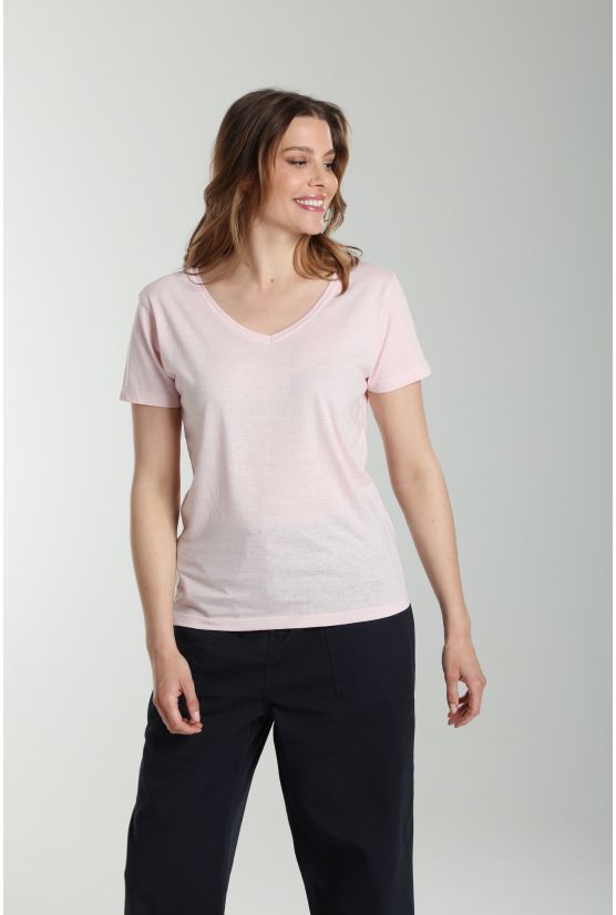 Tee shirt col v manches courtes femme Maddy Pot Pourri(Rose) Tee shirt col v manches courtes femme Maddy Pot Pourri(Rose) Gérard Pasquier