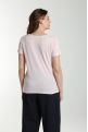 Tee shirt col v manches courtes femme Maddy Pot Pourri(Rose)