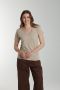 Tee shirt col v manches courtes femme Maddy Taupe Clair Gérard Pasquier