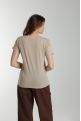 Tee shirt col v manches courtes femme Maddy Taupe Clair