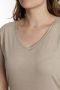 Tee shirt col v manches courtes femme Maddy Taupe Clair Gérard Pasquier