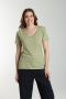 Tee shirt col v manches courtes femme Maddy Vert Sauge(Kaki) Gérard Pasquier