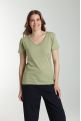 Tee shirt col v manches courtes femme Maddy Vert Sauge(Kaki)
