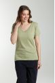 Tee shirt col v manches courtes femme Maddy Vert Sauge(Kaki)